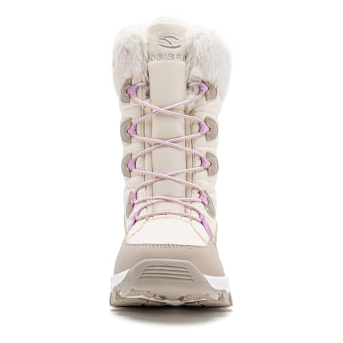 Image of HOBIBEAR Kids Winter Snow Boots Waterproof Outdoor Warm Faux Fur Lined Shoes