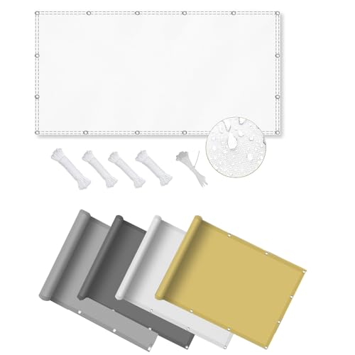 Toldo vela de sombra rectangular 1.4x3.5m blanco para exterior e impermeable 2