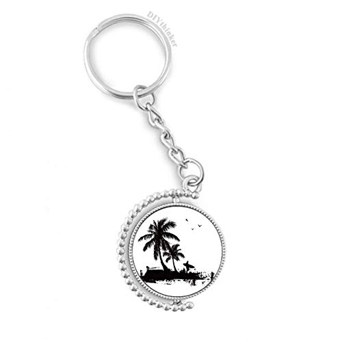 Porte-clés plage motif cocotier pour organiser vos clés de maison et voiture au quotidien