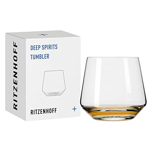 RITZENHOFF 3841003 Bicchiere in vetro 400 ml - Serie Deep Spirits No. 3 Geo - con base in cristallo a rilievo - Made in Germany
