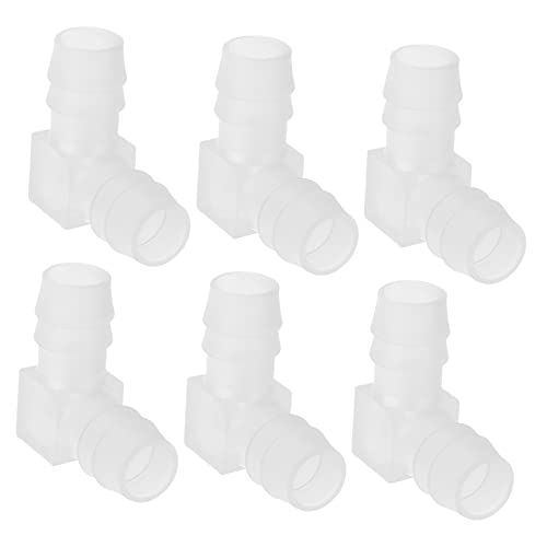 CIYODO 6 Pack L-shape Elbow Hose Fitting Connectors 90 Degree Plastic Barb Fittings for Diversion of Air/water Sturdy Easy Install