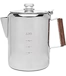 COLETTI Bozeman Percolator Coffee Pot – Camping Coffee Pot — NO Aluminum or Plastic [12 cup]