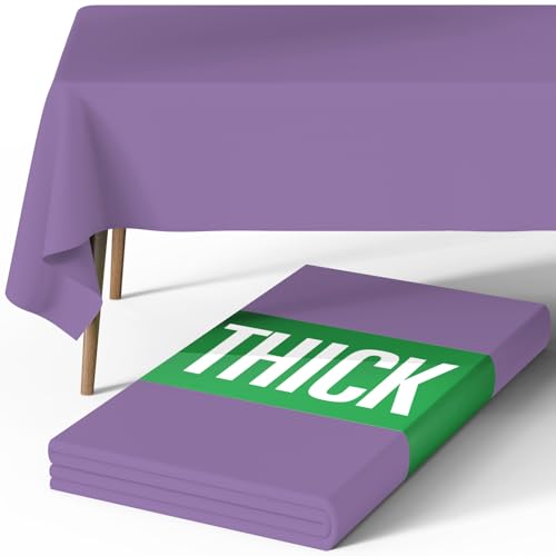 Image of Pureegg Polyester Tablecloth 60 inch x 84 inch Reusable & Washable Lavender | Durable, RectangleTable Cloth , for Outdoor Party, Picnic, Wedding, Banquet, Birthday