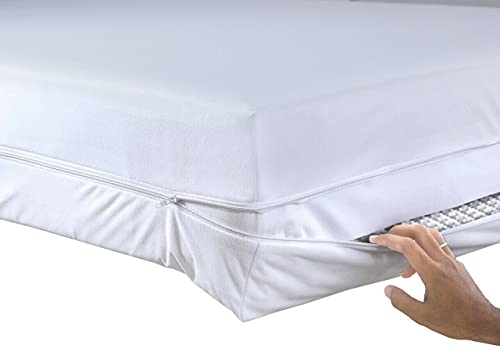 Waterproof Zipped Mattress Protector Cover, Fully Fitted Encasement, Full Zipper Sides with Flap, Breathable, Hypoallergenic - Image 3