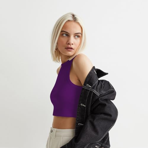 Image of KERI PERRY Tops for Women Crop Top for Women's Tank Activewear Tee Sports Western Casual Cotton Camisole Pack of 3 Combo