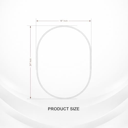 Image of Capsule-Shaped Frameless Wall Mirror - Modern Decorative Mirror for Bathroom, Bedroom, Entryway & Living Room. (18x24)