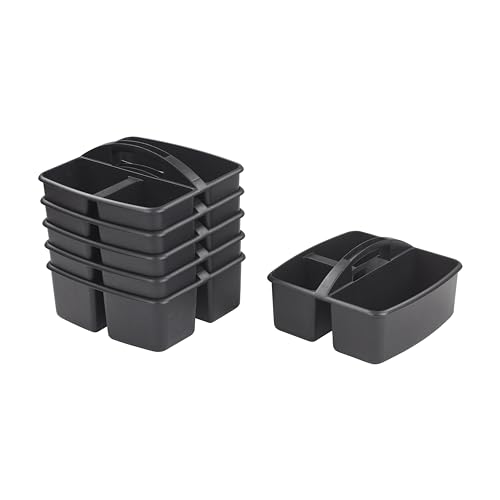ECR4Kids 3-Compartment Storage Caddy, Supply Organizer, Black, 6-...