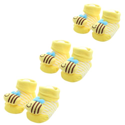 Baby Boy Girl Non Slip Floor Socks with Cartoon Cute 3D Ornaments for Baby Shower Party Gifts(3Pcs/Set)