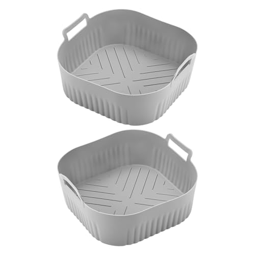 2 forros de silicona para máquina de freír de aire de repuesto para horno NA229 220 bandejas de horno reutilizables cuadrados accesorios de revestimiento de aire para máquina de freír
