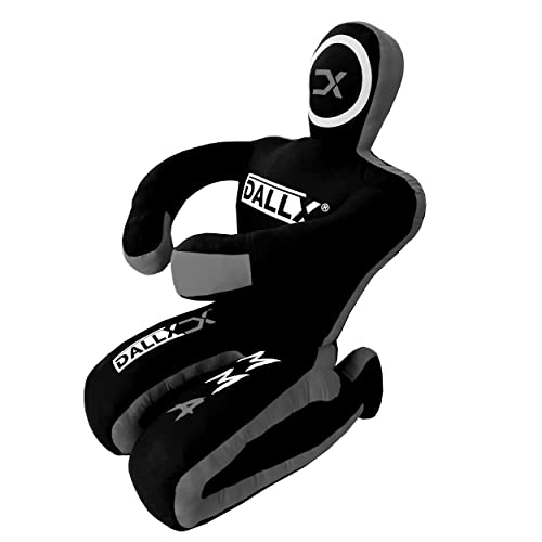 DALLX MMA Grappling Dummy BBJ Wrestling Brazilian Jiu Jitsu Punching Bag Judo Karate Throwing Boxing Fighting Dummy Self Defense Sitting Position – UNFILLED (Black Grey, 4 FT) - Thumbnail 5