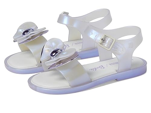 mini melissa Girl's Mini Mar Sandal + Barbie (Toddler/Little Kid) Pearly Blue 5 Toddler M