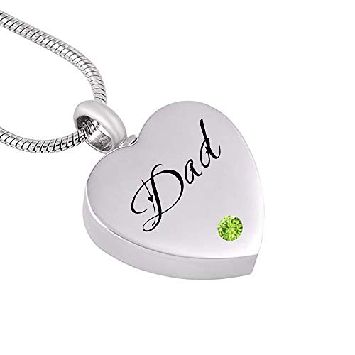 Silver Ashes Urn Necklace Stainless Steel Heart Cremation Ashes Jewelry Memorial Pendant for Daughter3