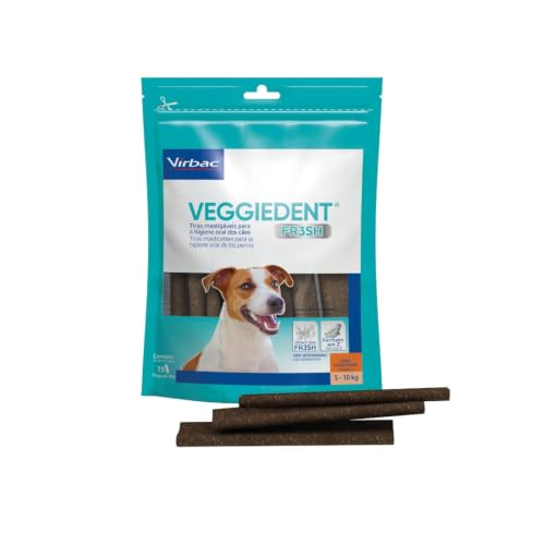 Virbac Veggie Dent Fresh Display 15 Tiras Mastigáveis Pequenas