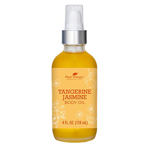 Plant Therapy Tangerine Jasmine Body Oil 4 oz Hydrating and Rejuvenating, Filled with Vitamins, Minerals & Unsaturated Fatty Acids