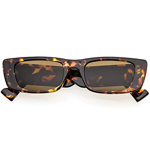 zeroUV - Retro Wide Square Flat Lens Chunky Rectangle Sunglasses D209 - Main Image