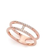  Leonardo 021181 Altina CIAO - Anillo para mujer (acero inoxidable, rosa y cristal, 16,9 mm, tamaño 53)