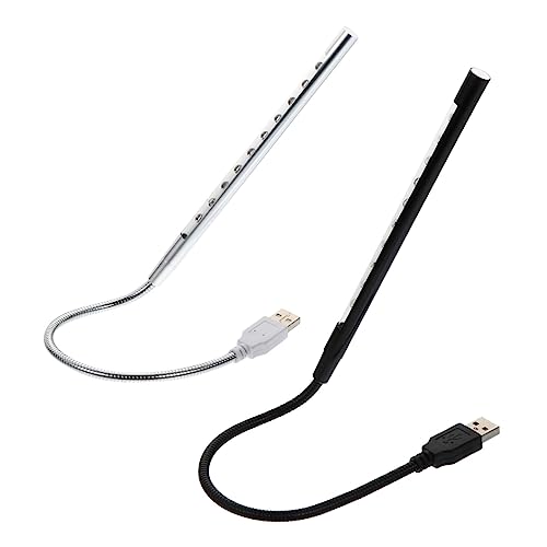 Mikikit 2Pcs LED USB Powered Reading Lamp Portable Gooseneck Table Light for Studying and Reading Soft Illumination for Books and Keyboards Compact Design for Easy Carrying