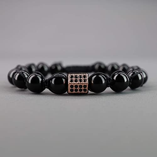 Coai Cz Paved His And Hers Black Tourmaline Couple Bracelets #TOP4