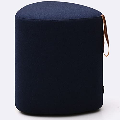 Taburete otomano triangular con reposapiés de algodón y asa para salón 5