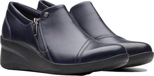 Clarks Clarks Women's Suttyn Zip Loafer, Navy Leather, 9.5 Medium