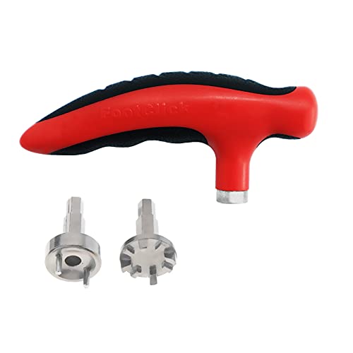 Clés à Crampons Golf Chaussure Enlève Les Ongles Ripper Accessoires En Acier Inoxydable Accessoires De Chaussure De Golf Poignée à Cliquet (1 Pack-Rouge) Cover