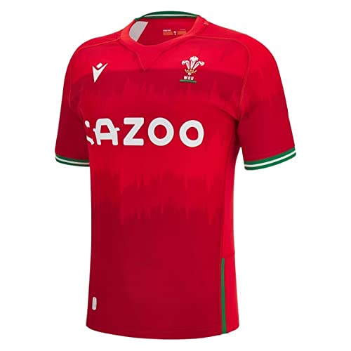 Maillot WRU Pays de Galles Domicile Rugby Macron rouge 3XL pour homme vêtement supporter de sport