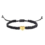 Rawdah Bracelets Forme de cœur Bracelets Forme de Lettres de Noël Bracelets tricotés à Main Bracelets pour Petites amies Bracelets pour Couples Design Simple et élégant (E, One Size)