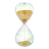 30 Minute Sand Timer Hourglass,30M Sand Clock with 5 Colored Glass,Large Gold Sand Watch 30 Min Hour Glass Sandglass for Home,Desk,Office Decorative