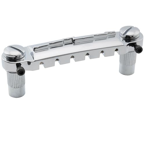 Musiclily Pro 52,5mm Preajustado Intonable Puente Wraparound para Guitarra Eléctrica tipo Epiphone Les Paul Junior LP, Cromado