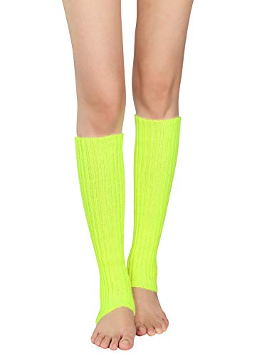 American Trends Leg Warmers for Women Girls 80s Ribbed Leg Warmer for Neon Party Knitted Fall Winter Sports Socks3
