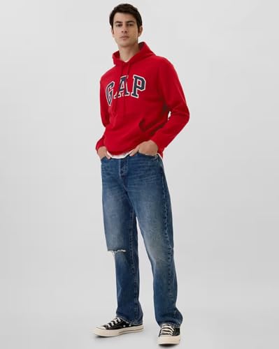Image of Gap Men Embroidered Relaxed Fit Full Sleeve Hoodie