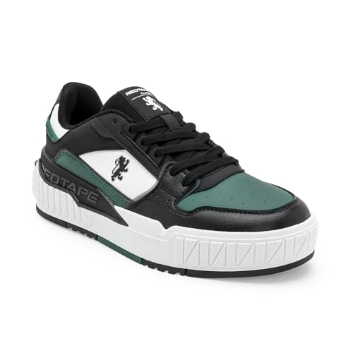 Red Tape Casual Sneakers Shoes for Men | Soft Cushioned Insole, Slip-Resistance, Dynamic Feet Support, Arch Support & Shock Absorption Black/Green