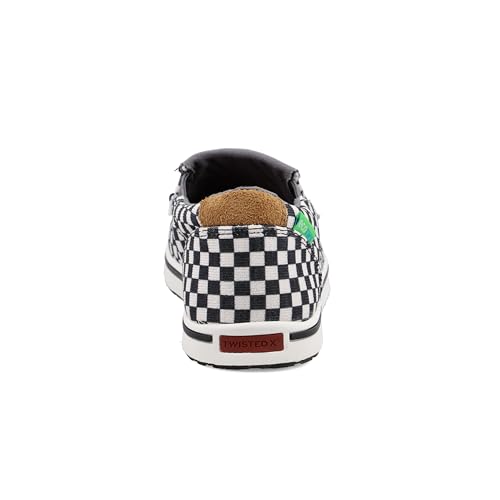 Twisted X Kid's Slip-On Kicks, Moc Toe, Black & White, 4 M3