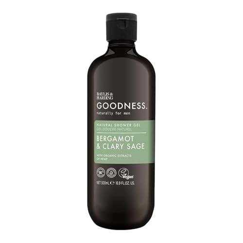 Image of Baylis & Harding Goodness Men's Bergamot & Clary Sage Natural Shower Gel, 500 ml - Vegan Friendly (Pack of 1)