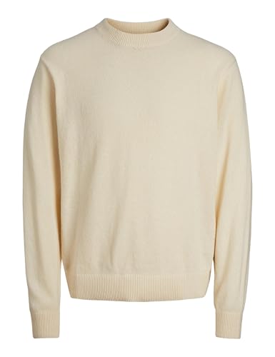 JACK & JONES Herren Jormarbella Knit Crew Neck Strickpullover, Buttercream, S