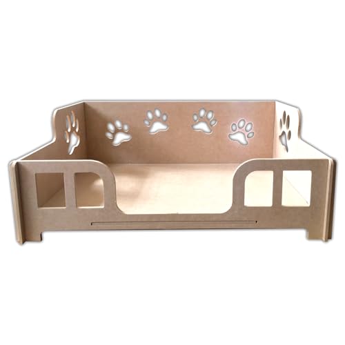 Cama Caminha Sofá Casa Para Pet, Cachorro, Gato, Mdf Crú G