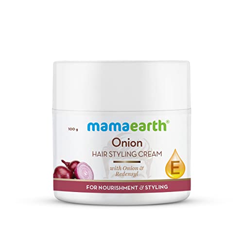 Mamaearth Onion Hair Styling Cream for Men | Gives Flexible Hold & Natural Shine | Suits All Hair Types | Redensyl Infused | Styling with Hair Care | 3.53 Oz/100g