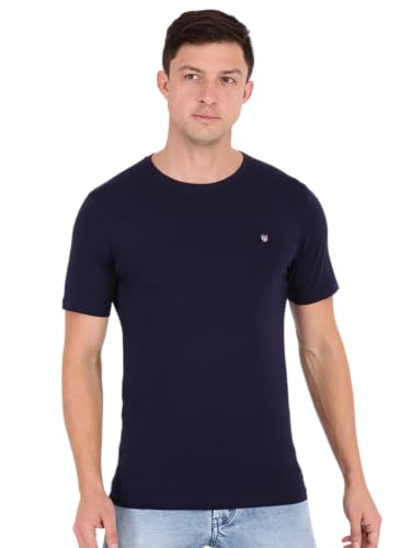 Image of Macroman M-Series Smartz Basics Half Sleeve Round Neck Stretch T-Shirt for Men, Cotton Blend (Pack of 1)