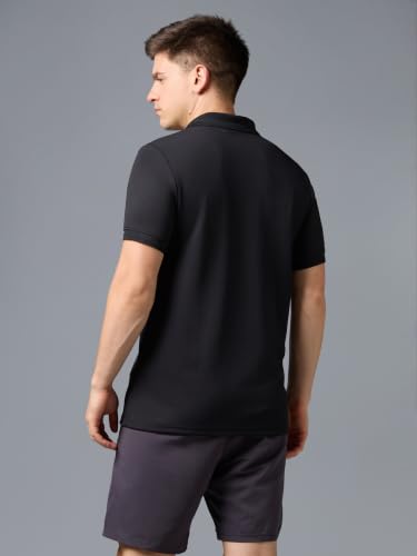 Image of TECHNOSPORT Men's Regular Fit Half Sleeve Polo T-Shirt with Collar, ELASTO Plus Quick Dry Moisture Wicking Polo Tee for Gym Sports Golf and Casual Wear