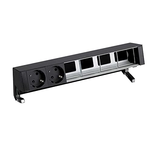 Solution passe-câbles Simon 400 noir pour optimiser les connexions de votre table