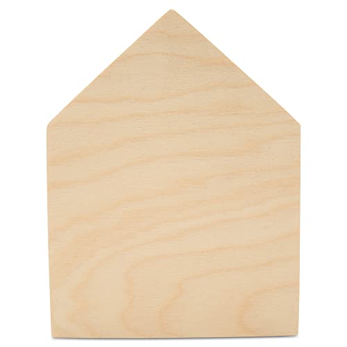 Chunky House Wood Sign for Crafts 5-1/4 x 4-inch, Pack of 10 Wooden Cutouts, Tiered Tray Decor, Blank Signs for Crafts, by Woodpeckers