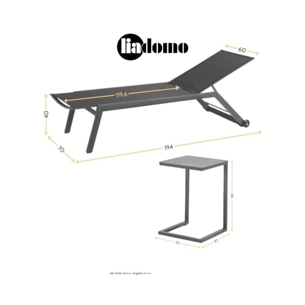 Sonnenliegen Set Scaro/Lido 3-teilig Anthrazit