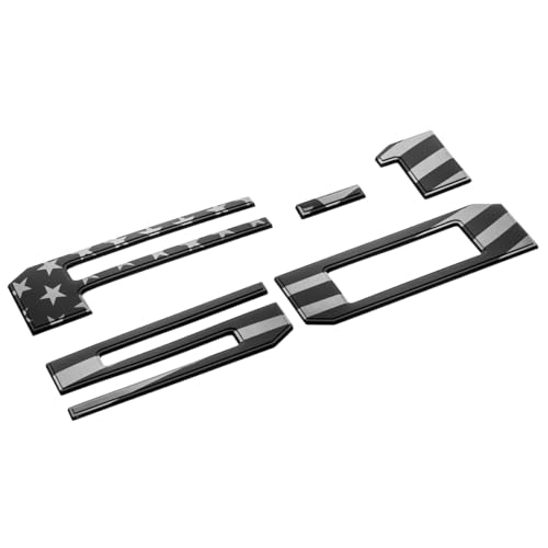 EyeCatcher Premium Tailgate Letter Insert Kit for 2021-2026 Ford F-150 (Black USA Flag)
