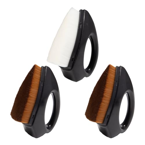 Sxutop 3 Pcs Tyre Shine Applicator Tyre Dressing Brush with Handle Tyre Gel Applicator for Wet Look Auto Detailing Tire Brush with Storage Protect Case for Wheels Cleaning Tool (White and Brown)