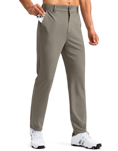 Soothfeel Men's Golf Pants with 5 Pockets Slim Fit Stretch Sweatpants Casual Travel Dress Work Pants for Men (Carbon Dust, XL)