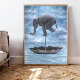 Toile éléphant fantastique pour grand format mur de chambre