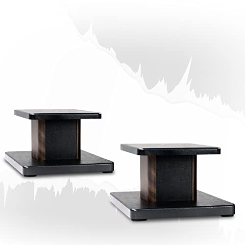 center channel stand - MAYQMAY 5.9 Inch(15cm) Wood Speaker Stands for Home-Cinema HiFi Desktop and Satellite Speakers Monitor Stands, Enhanced Audio Listening Experience for Home Theaters (Pair)