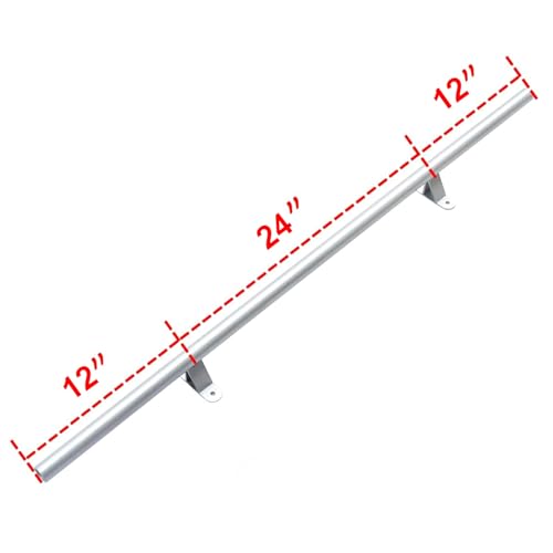 Kit quincaillerie pour échelle coulissante argenté 122cm avec rails ronds et roulettes de sol - 2