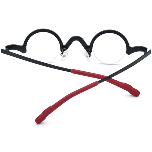 Image of FONEX Colorful Pure Titanium Glasses Frame Women Retro Round Eyeglasses