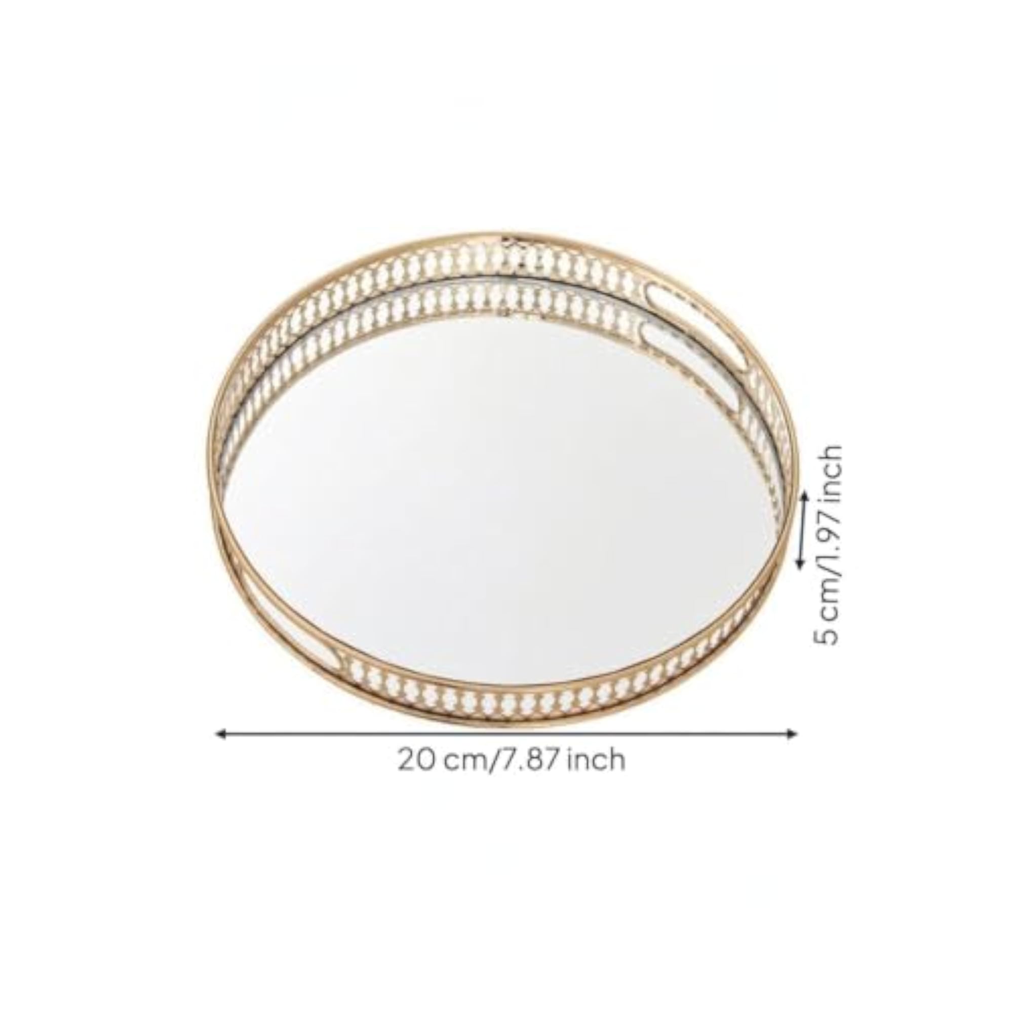 Round Mirrored Tray, Elegant Decorative Centerpiece